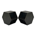 47.24'' Hexagonal Coffee Table Side Table Nightstand Burmese Sumac 2Pcs Black Brown Mdf