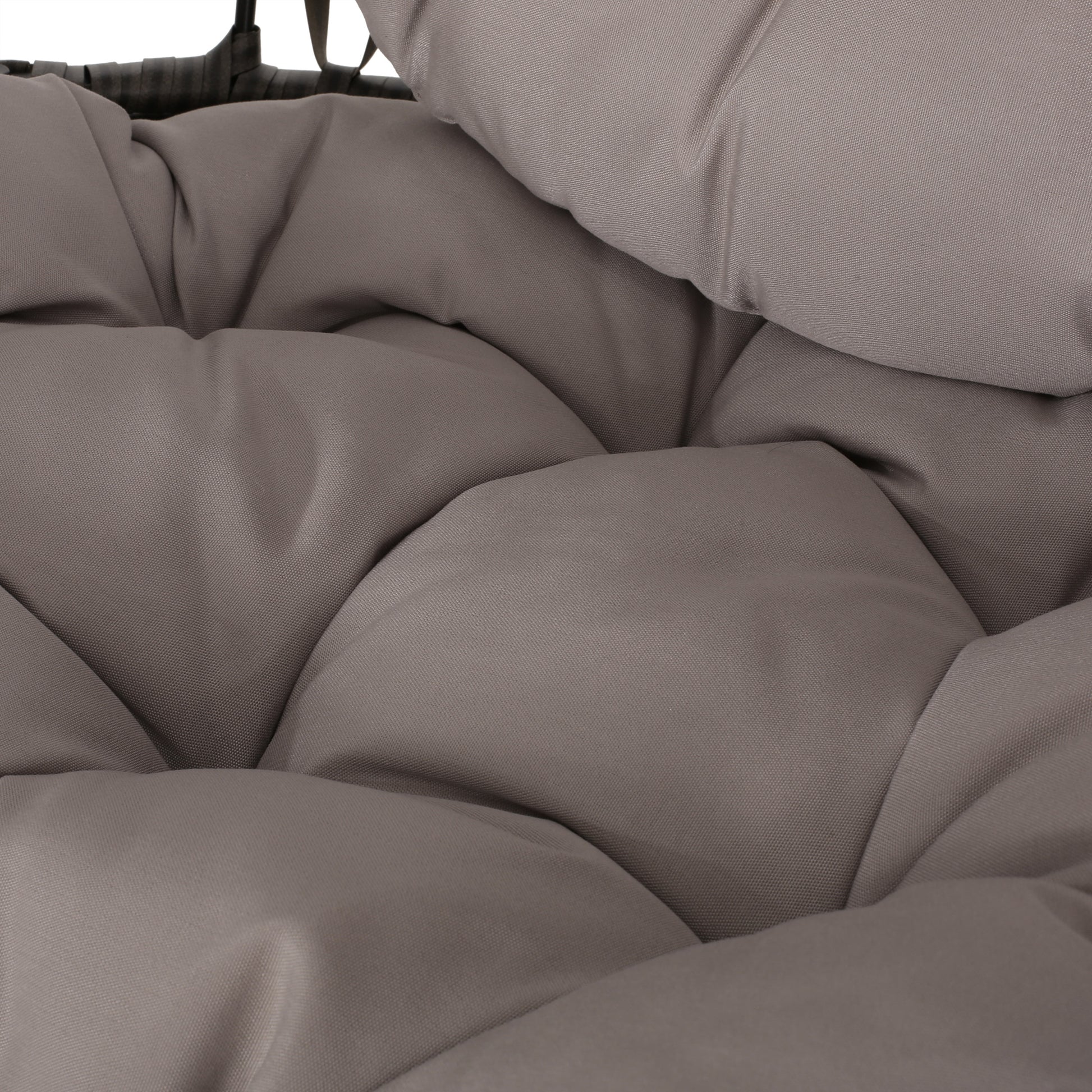 Los Alamitos Hanging Chair With 8Ft Chain Grey Pe Rattan Iron Waterproof Fabric