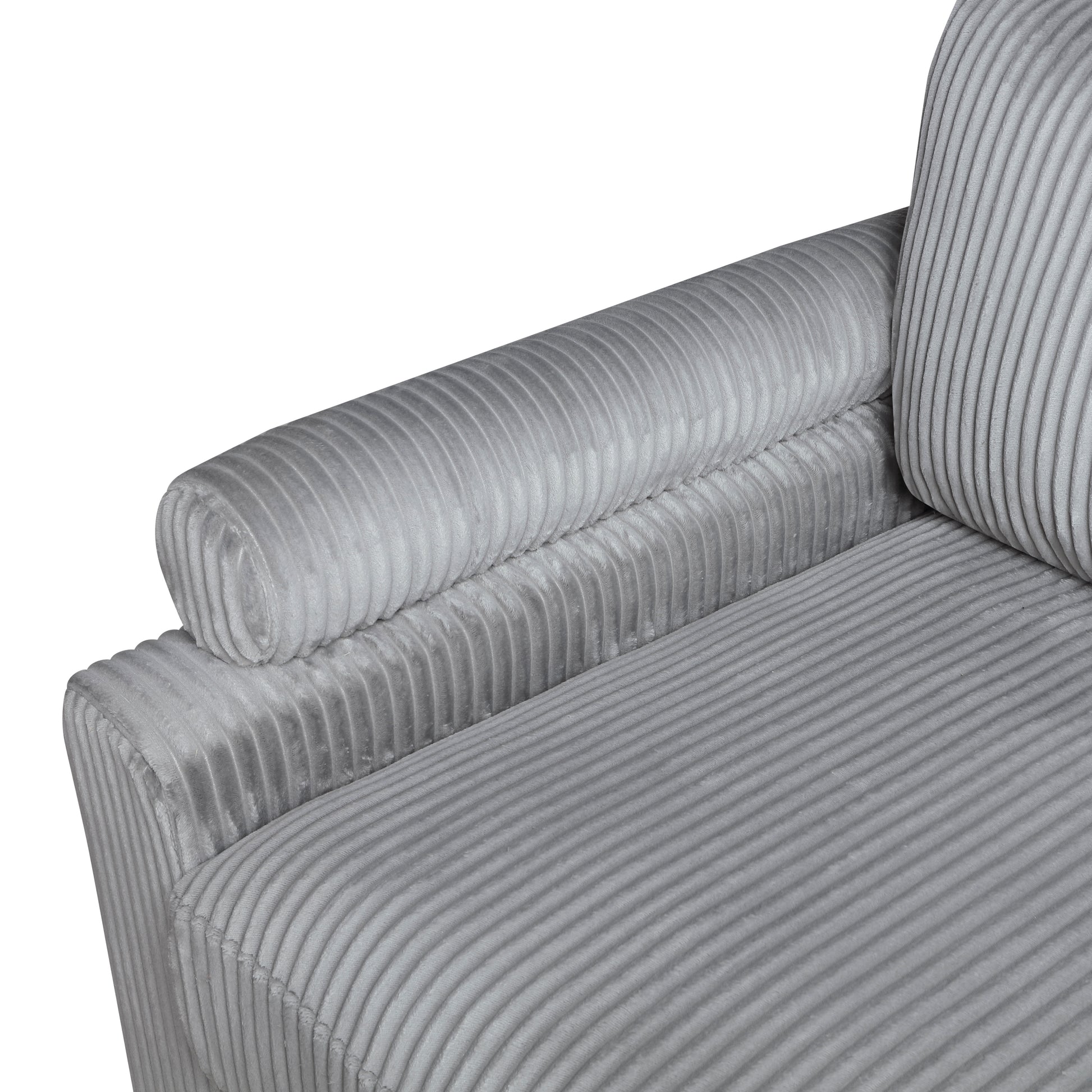 6Pc Modular Sectional Set Gray Corduroy Upholstery 3X Armless Chairs 3X Corner Seats Soft Pillows Living Room Furniture Gray Corduroy Wood Primary Living Space Contemporary,Modern Modular