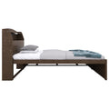 Twin Size Wooden Led Platform Bed With Trundle, With Storage Headboard, With Drawers, Brown Twin Brown Plywood