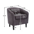 Coolmore Living Room Accent Barrel Chair, Century Modern Style Decorative Chair, Armchair For Living Room With Thick Cushions And Pillows, Comfy Single Sofa Chair, Chair With Wooden Legs,Dark Grey Dark Gray Corduroy
