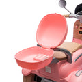 12V Two Seater Kids Ride On Electric Motorcycle,Three Wheels Kids Toy With Slow Start,Multi Function Player,Usb,Bluetooth, Light,Backseat Flip Adult Seat, Oversized Storage Box For Kids Aged 3 6. Pink 100 149 Lbs Polypropylene