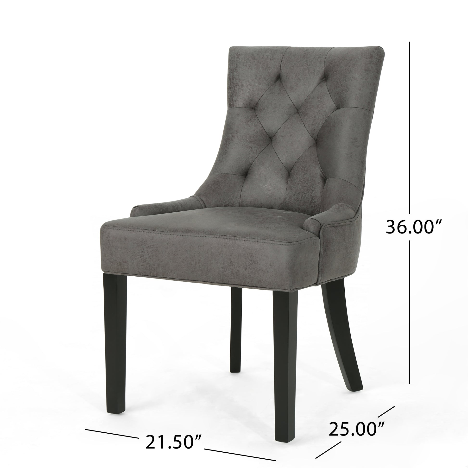 Cheney Dining Chair Kd Mp2 Set Of 2 Slate Microfiber