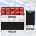 10Ft Workbench With Storage Drawers 25 Drawers Red Red Steel