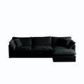 Free Combination Comfy Upholstery Modular Oversized L Shaped Sectional Sofa With Reversible Ottoman, Black Chenille Black Chenille 3 Seat