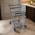 Well Designed Metal Utility Cart & Stand, Black Black Steel