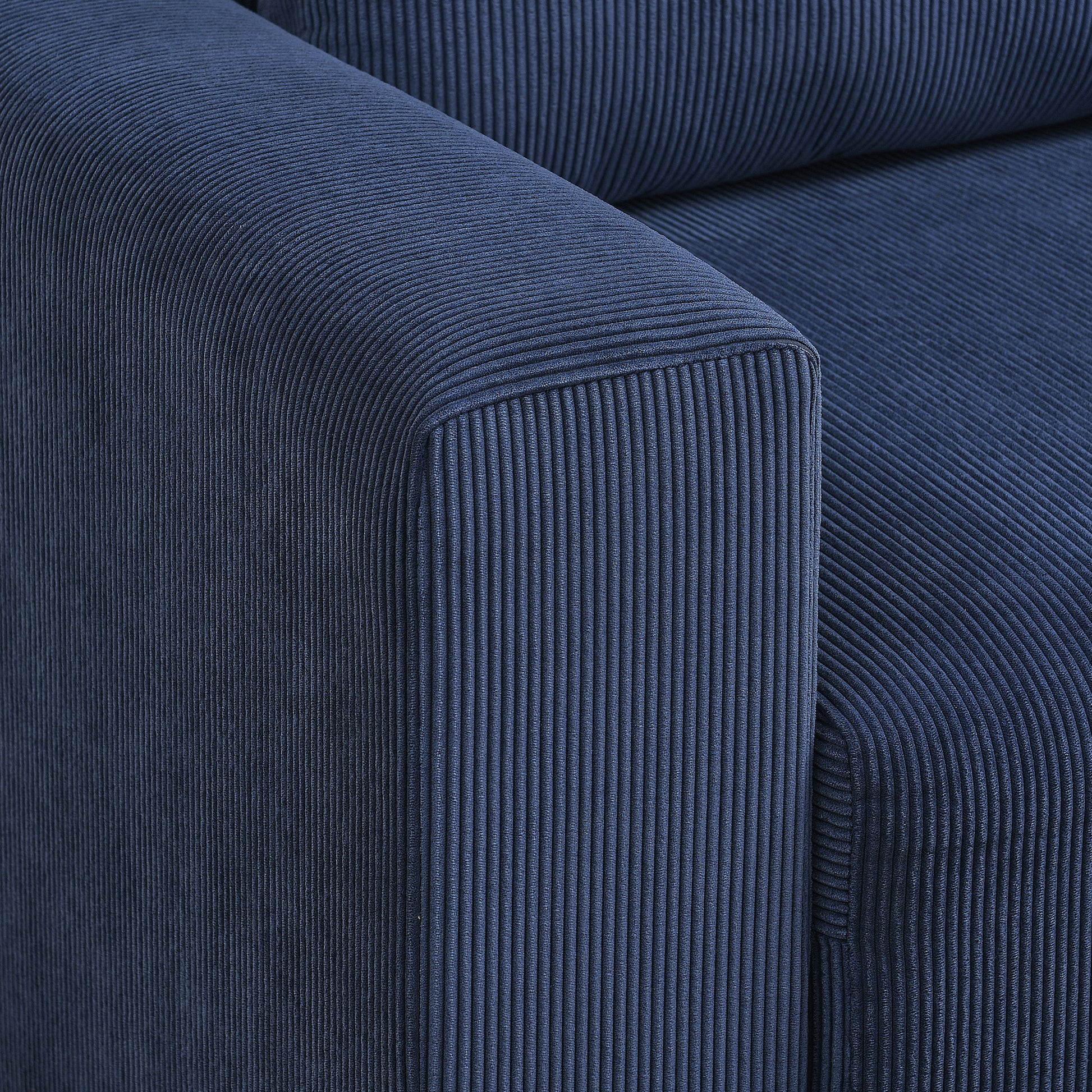 Modular Corduroy Upholstered 3 Seater Sofa Bed With Storage For Home Apartment Office Living Room, Free Combination, L Shapedblue Blue Wood Primary Living Space Medium Soft Pillow Back Eucalyptus Square Arms Foam Corduroy 3 Seat