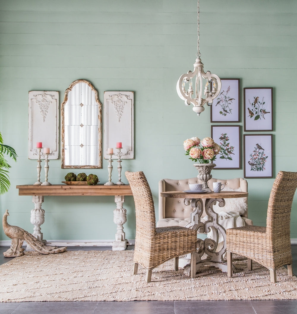 59X18X32" Alcott Buffet Table Brown Antique White Boho,European,Farmhouse,French Country,Rustic Solid Wood Mdf