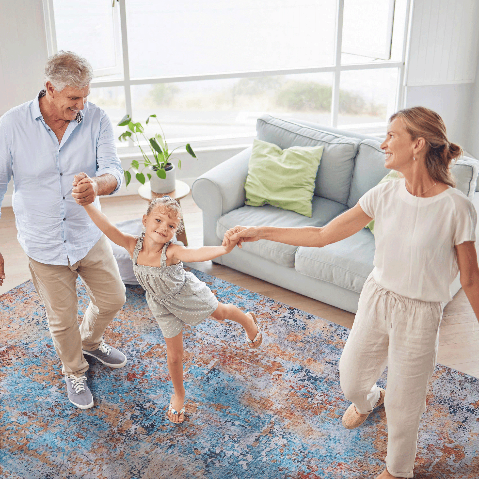 9X12 Area Rug For Living Room, Washable Rug, Low Pile, Non Slip, Non Shedding, Foldable, Kid & Pet Friendly Area Rugs For Living Room, Bedroom, Kitchen, Dining Room Rug, Multi, 9' X 12' Multi Chenille Polyester