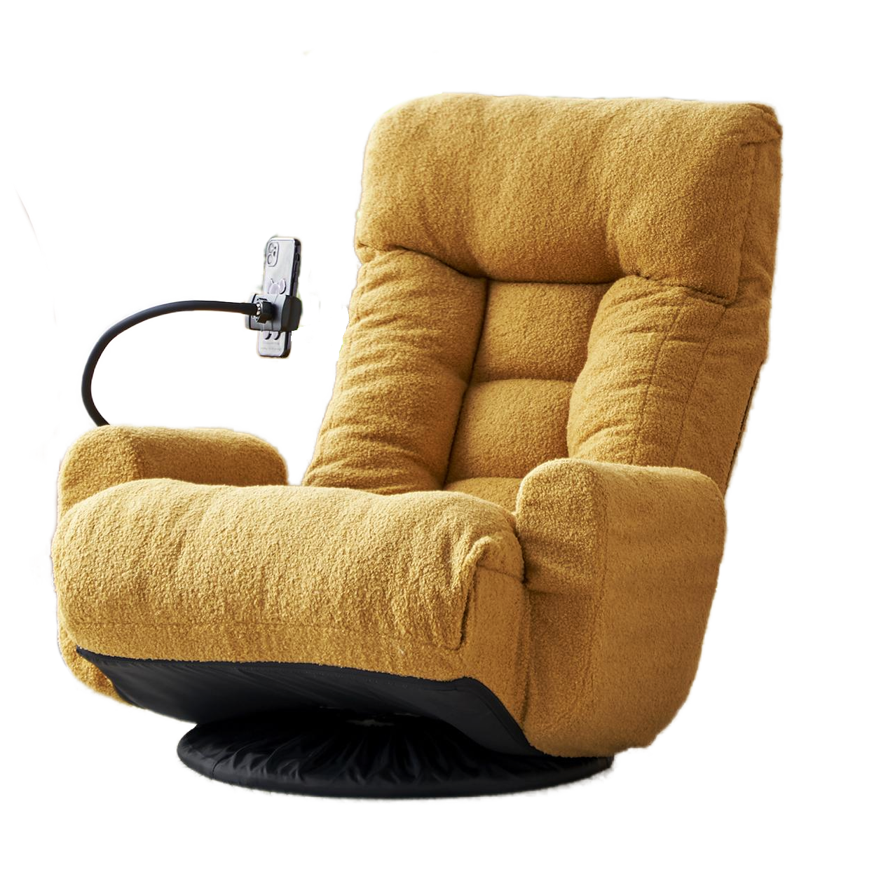 Adjustable Head And Waist, Game Chair, Lounge Chair In The Living Room, 360 Degree Rotatable Sofa Chair,Rotatable Seat Leisure Chair Deck Chair Yellow Metal Soft Cotton Metal