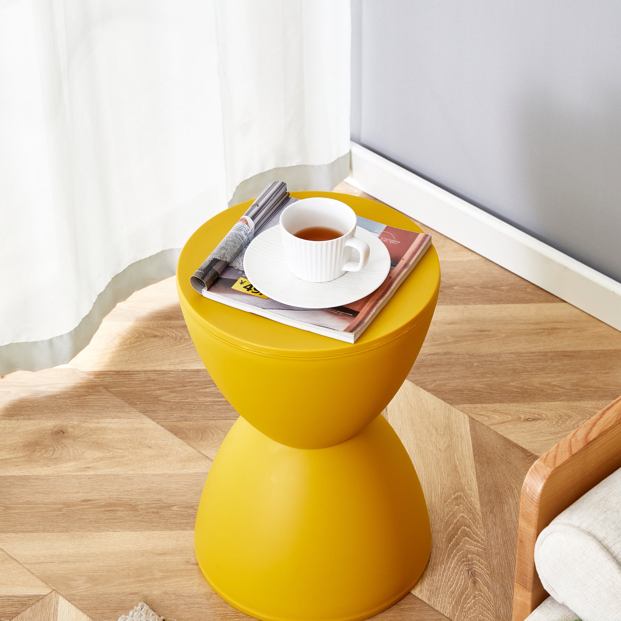 Price Stool Musturd Plastic Stylish Yellow Side Table Yellow Plastic