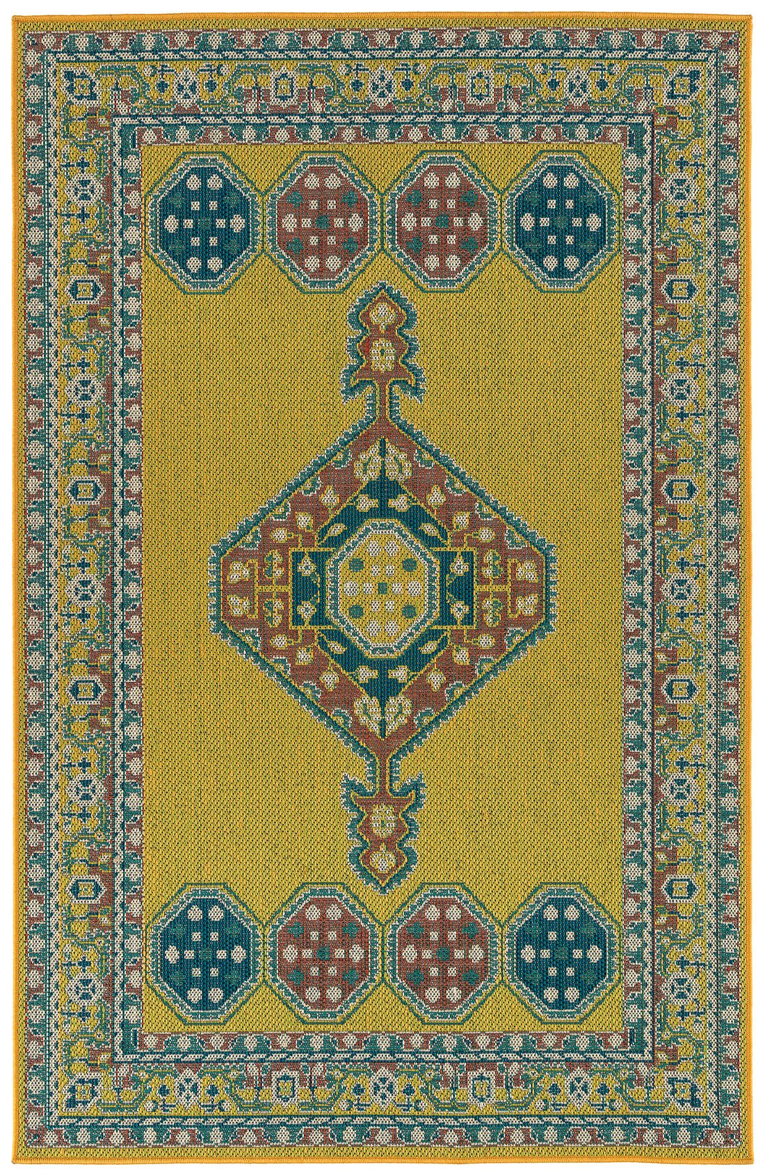 Traditional, Transitional, Oriental, Medallion, Border, Cut Pile 7'2" X 10'5" Rectangle Area Rug Multi Polypropylene
