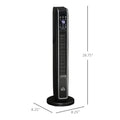Homcom 2 In 1 Portable Electric Tower Heater, Oscillating Space Heater For Indoor Use With Remote Control, 8H Timer, Three Heating Modes High, Low, Fan , 750W 1500W, Black Black Plastic