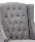 1Pc Modern Living Room Button Tufted Wingback Accent Chair Steel Grey Luxury Look Diamond Button Tufted Pattern Gray Primary Living Space Traditional Foam Wood
