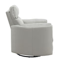 Sagen Glider Recliner W Swivel, Gray Leather Aire Lv01880 Gray Leather