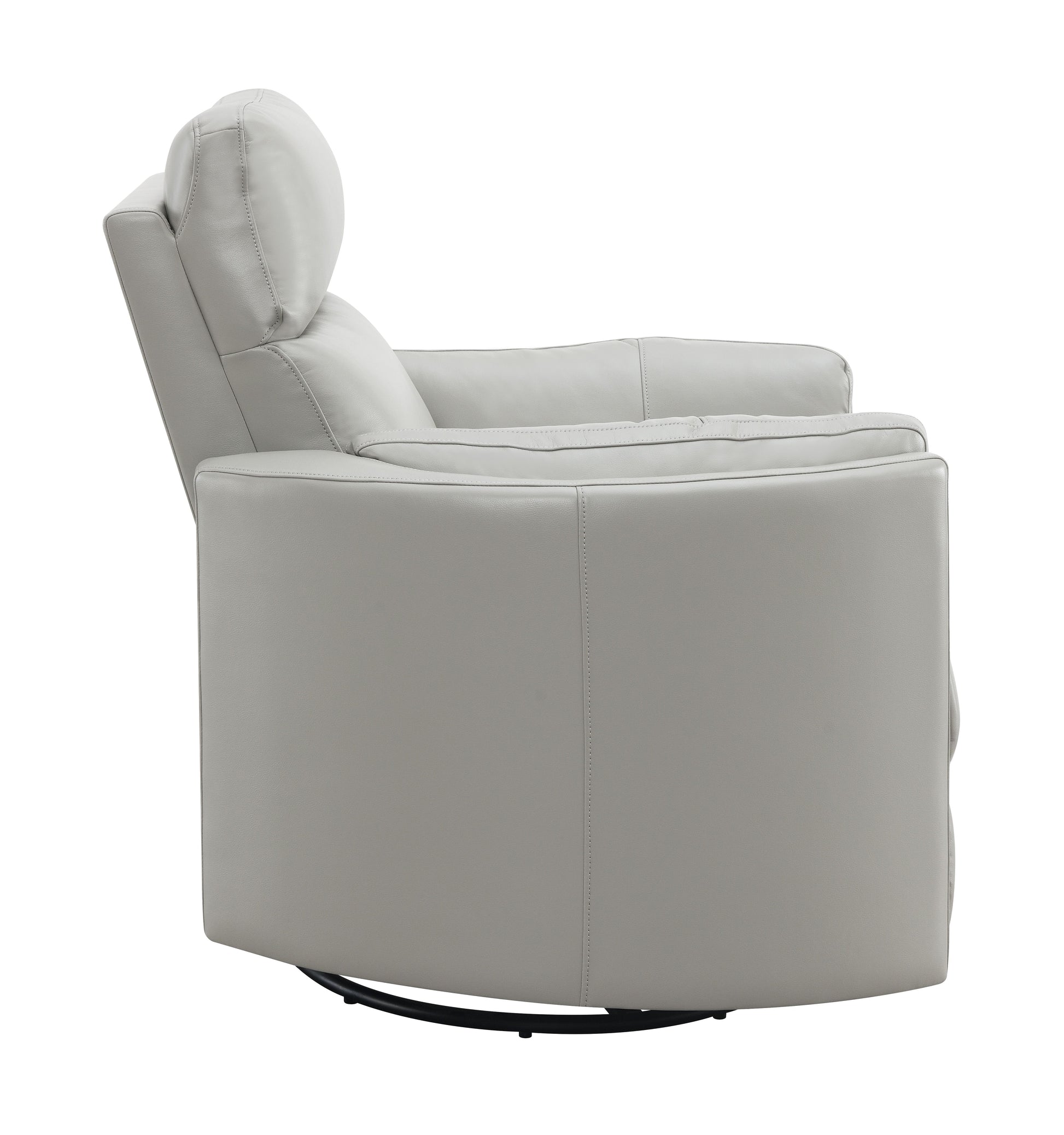 Sagen Glider Recliner W Swivel, Gray Leather Aire Lv01880 Gray Leather