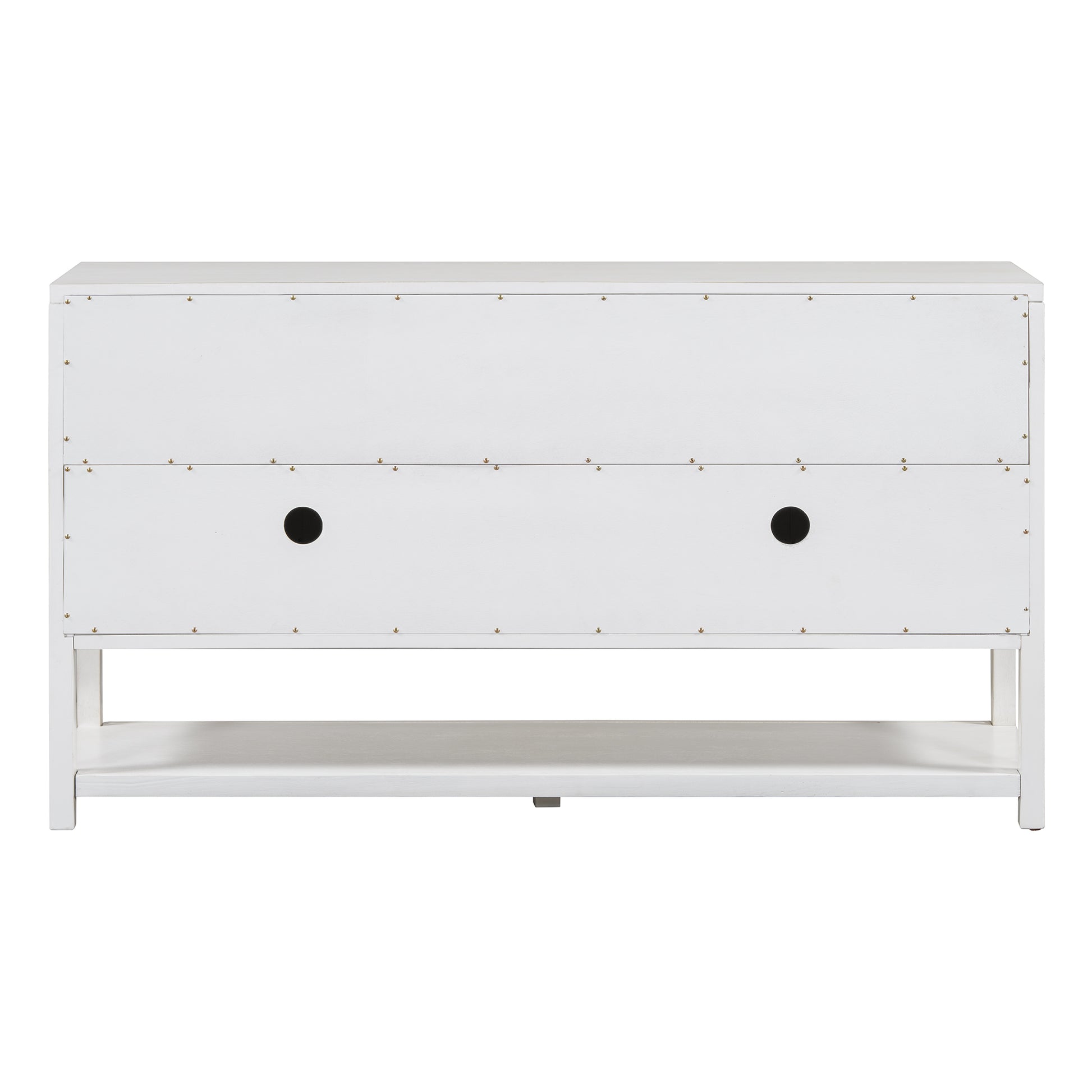 Elegant Retro Console Table Storage Cabinet Sideboard With Mirrored Doors, Spacious Shelves, And Durable Acacia Wood Legs Perfect For Living Room, Dining Room, Or Entryway Antique White Antique White Primary Living Space Solid Wood Mdf