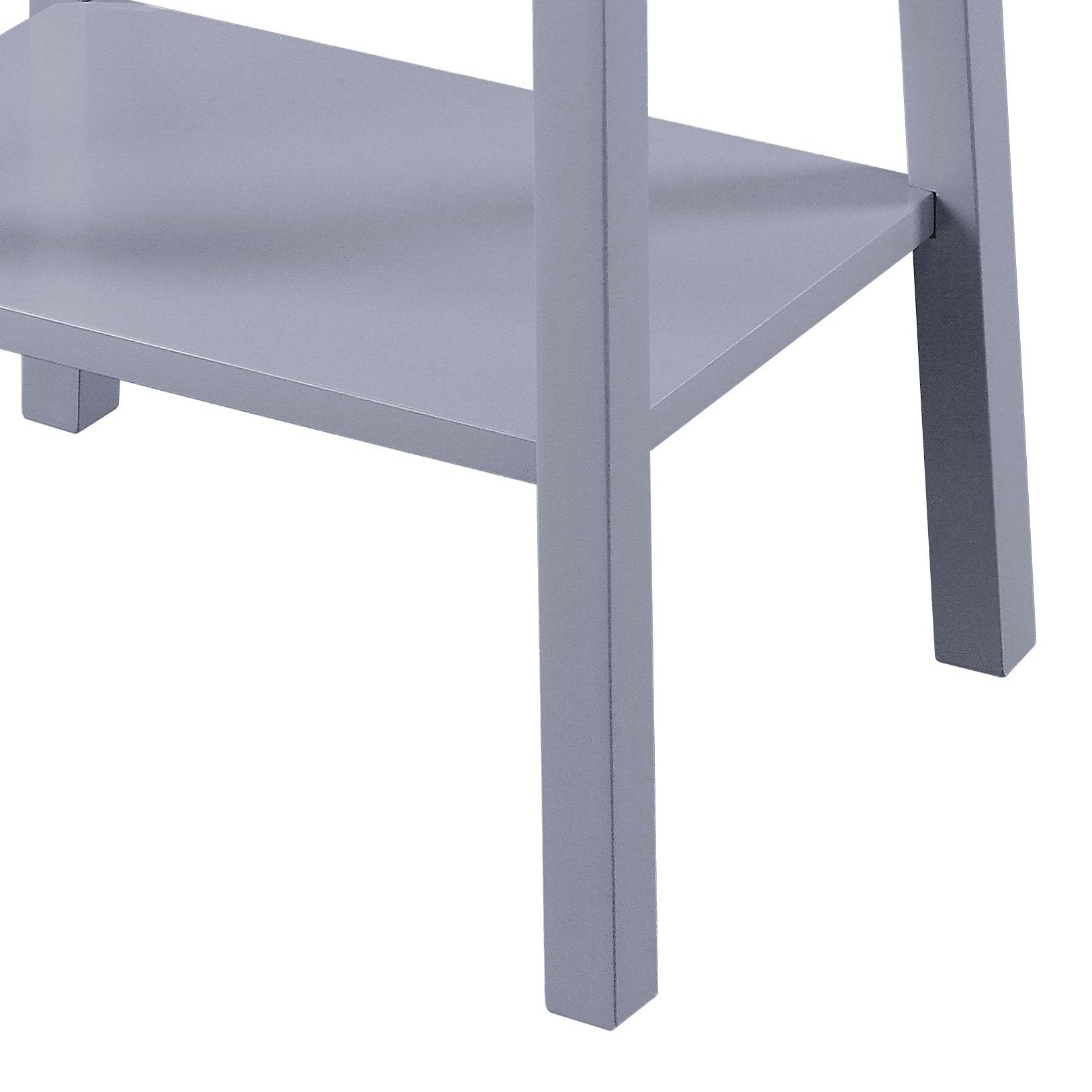 Grey End Table With Bottom Shelf Grey Primary Living Space Rectangular Wood