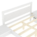 Full Size Wooden Platform Bed With 2 Storage Drawers And 2 Bedside Tables, White Full White Pine