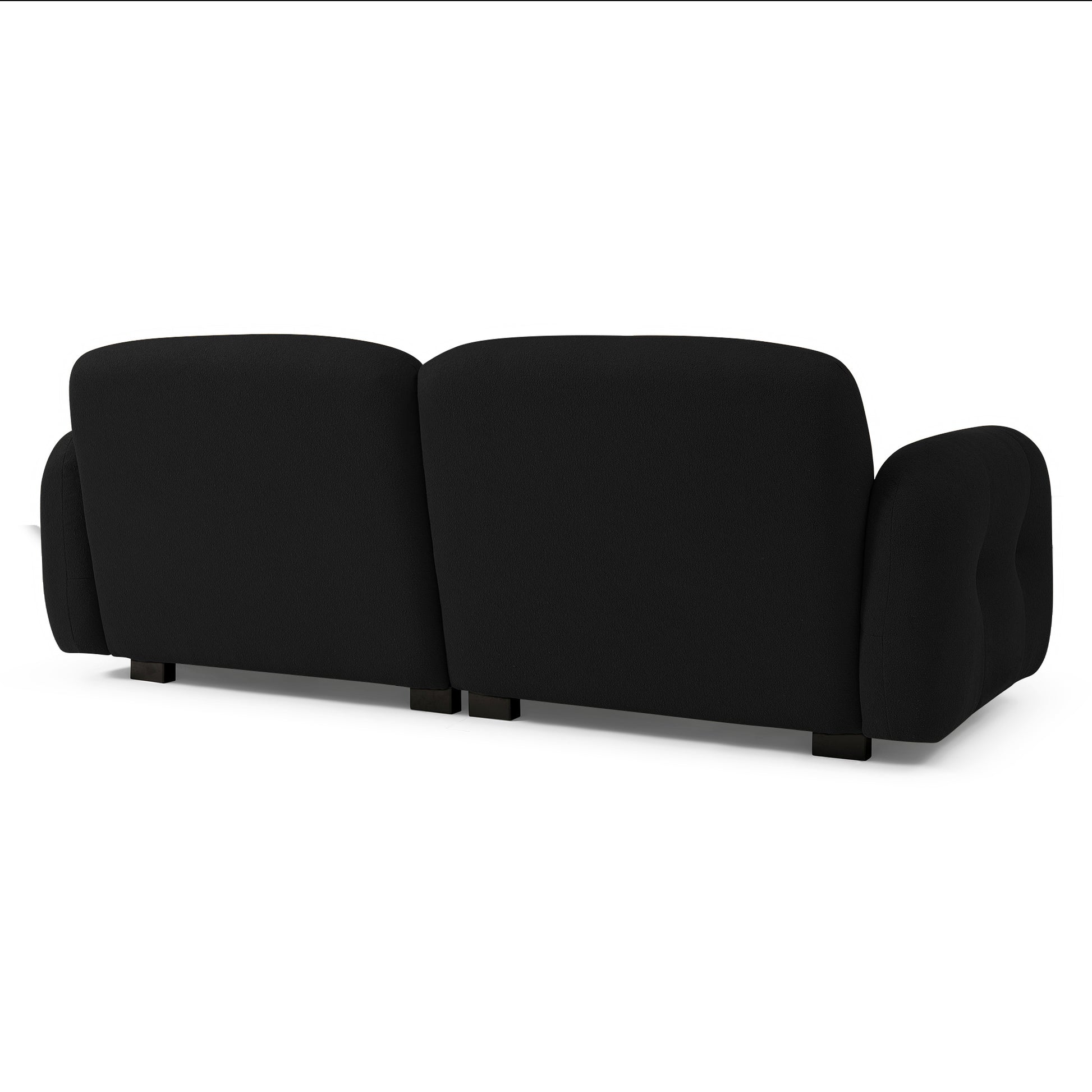 81.48" Modern Sofa Couch,3 Seater Teddy Sofa Sectional With Wooden Legs For 3 4 Persons, Upholstered Deep Seat Beautiful Seat Sofa Chaise For Living Room,Bedroom, Apartment And Office,Black Black Wood Primary Living Space Modern Foam Teddy 4 Seat