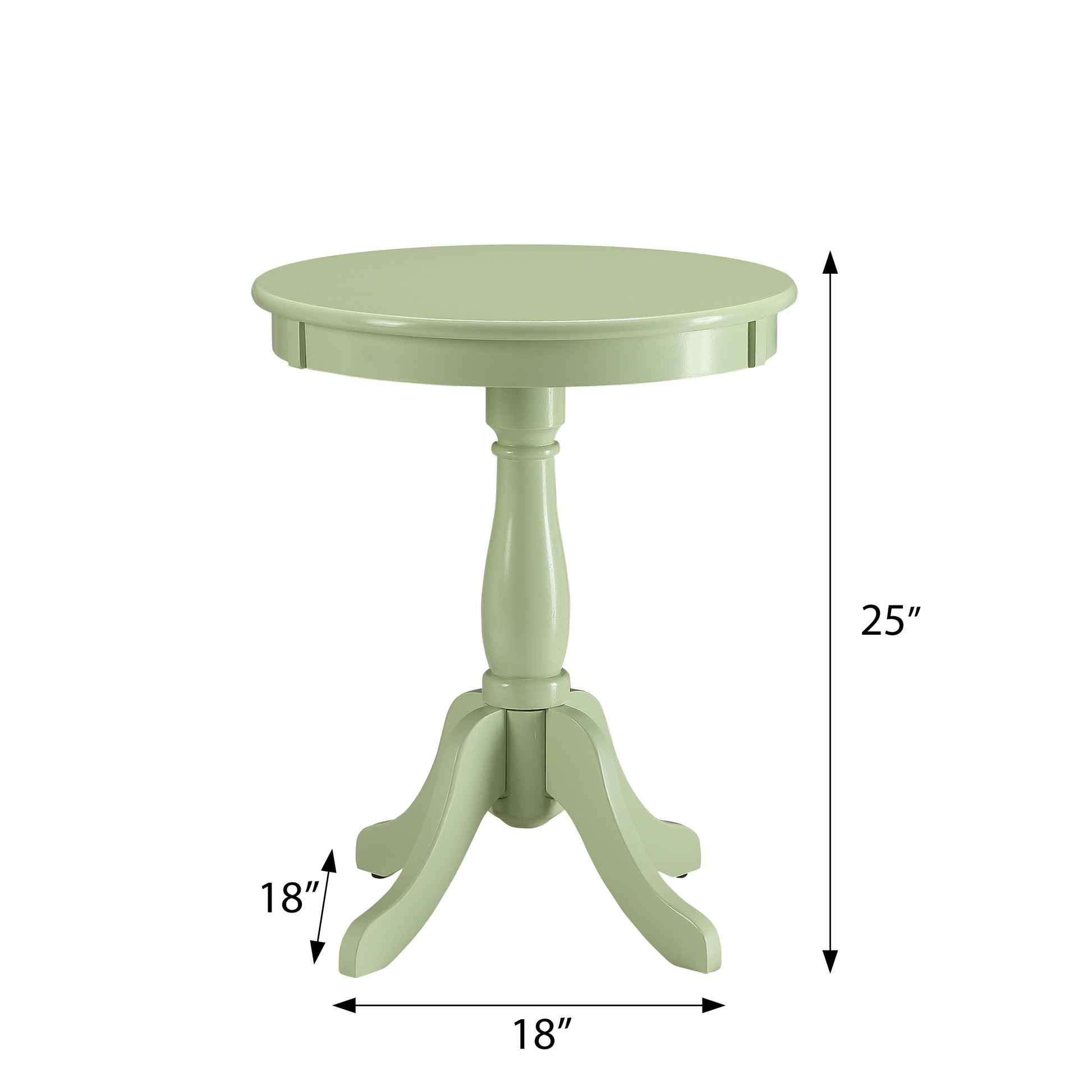 Light Green Side Table With Turned Pedestal Light Green Primary Living Space Traditional Round Wood