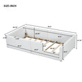Twin Size Upholstered Platform Bed With Guardrail And Charging Station, White Box Spring Not Required Twin White Upholstered