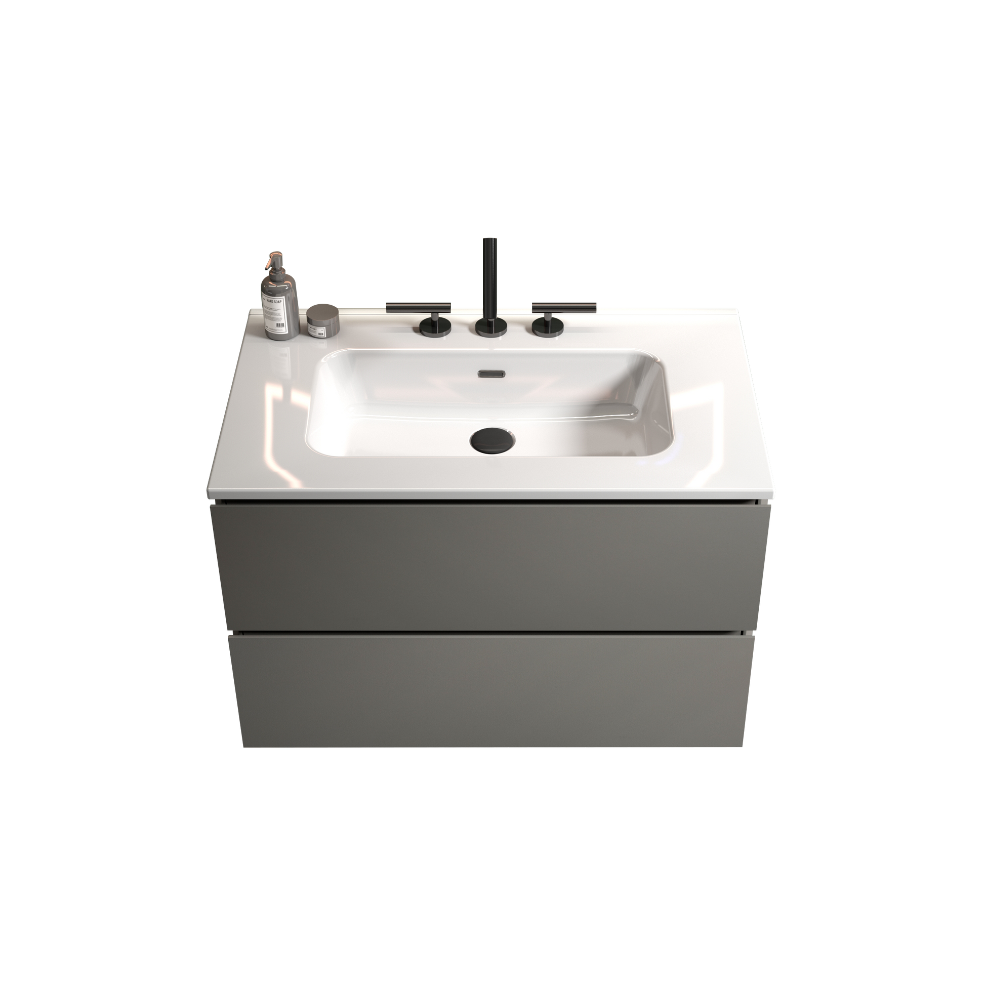 Tia 30" Wall Mount Space Grey Bathroom Vanity With Ceramic Sink With Three Faucet Holes, Large Storage Floating Bathroom Vanity For Modern Bathroom, Pre Assembled White Gray Bathroom Modern Ceramic