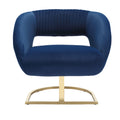 Coolmore Modern Chair With Velvet Fabric, Mid Century Chair With Wide Upholstered, Armchair For Living Room, Lounge, Bedroom Navy Navy Primary Living Space Foam Velvet