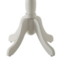 White Side Table With Turned Pedestal White White Primary Living Space Traditional Round Wood Pedestal