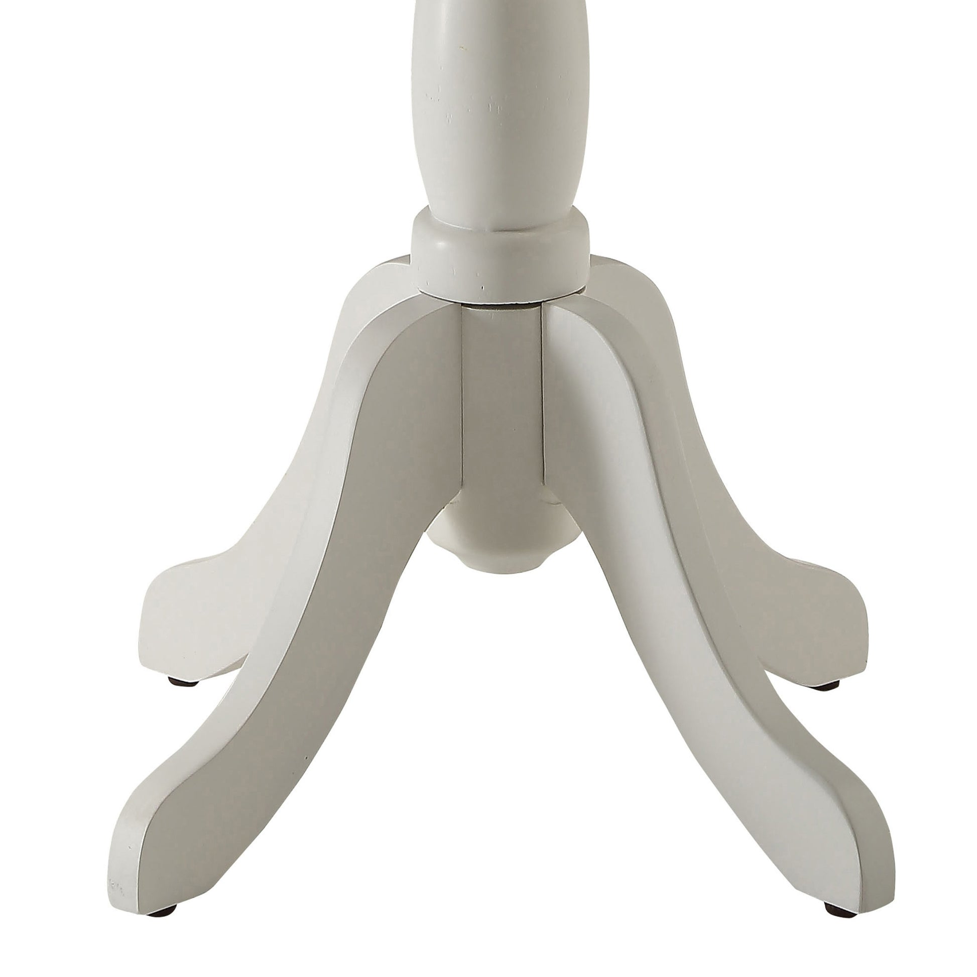 White Side Table With Turned Pedestal White White Primary Living Space Traditional Round Wood Pedestal