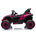 24V Two Seater Kids Ride On Utv W Parents Remote Control,Four Wheel Suspension,Slow Start,Large Wheel Design,Anti Collision Bar,Storage Space,Music,Usb,Bluetooth,Volume Control,Led Lights For Kids 3 . Pink 100 149 Lbs Polypropylene