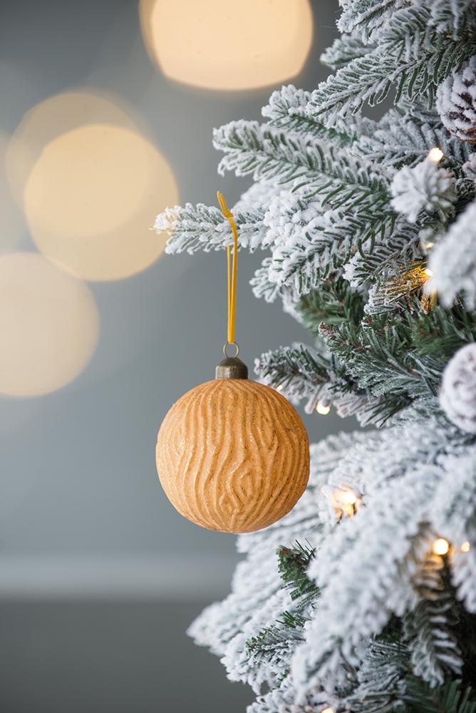 D3.9" Christmas Ball Ornaments, Glass Decorative Hanging Ball Christmas Tree Ornaments For Holiday Party Decorations, Set Of 6 Gold Glass