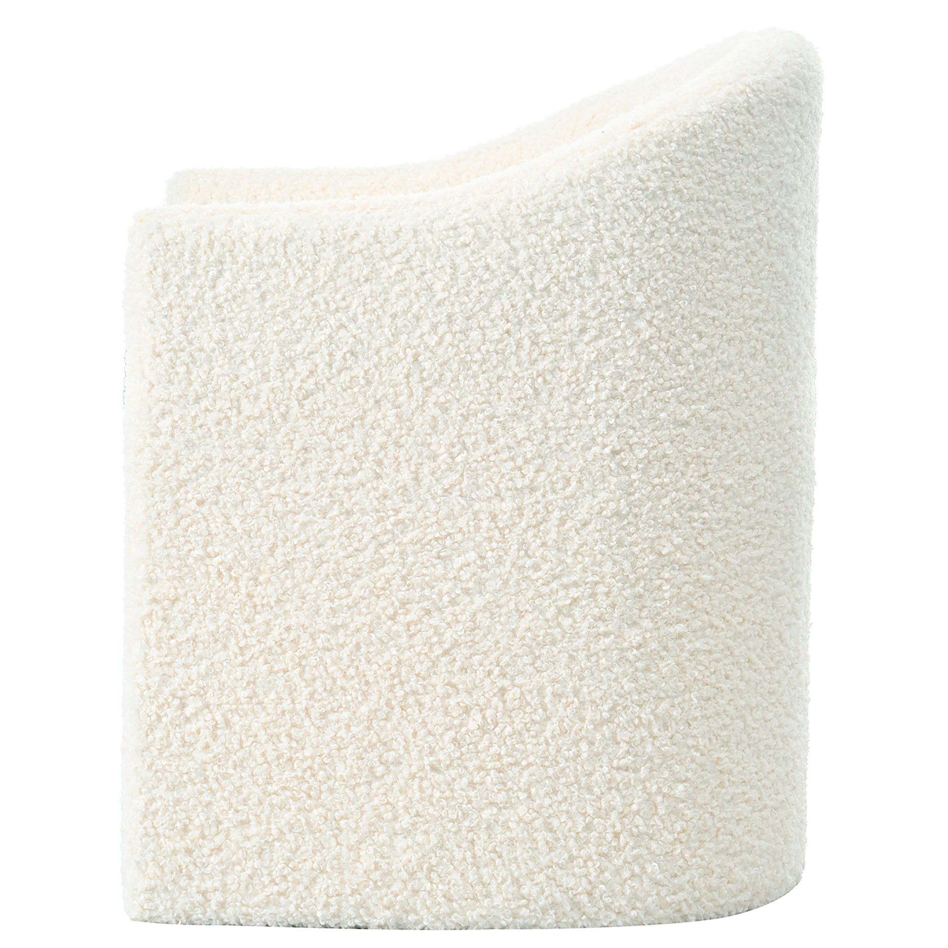 Mirod Stylish Curved Design, Comforting Embrace, Versatile Aesthetic, Dual Purpose Decorative Accent Chair, For Living Room,Bedroom And Study White Boucle