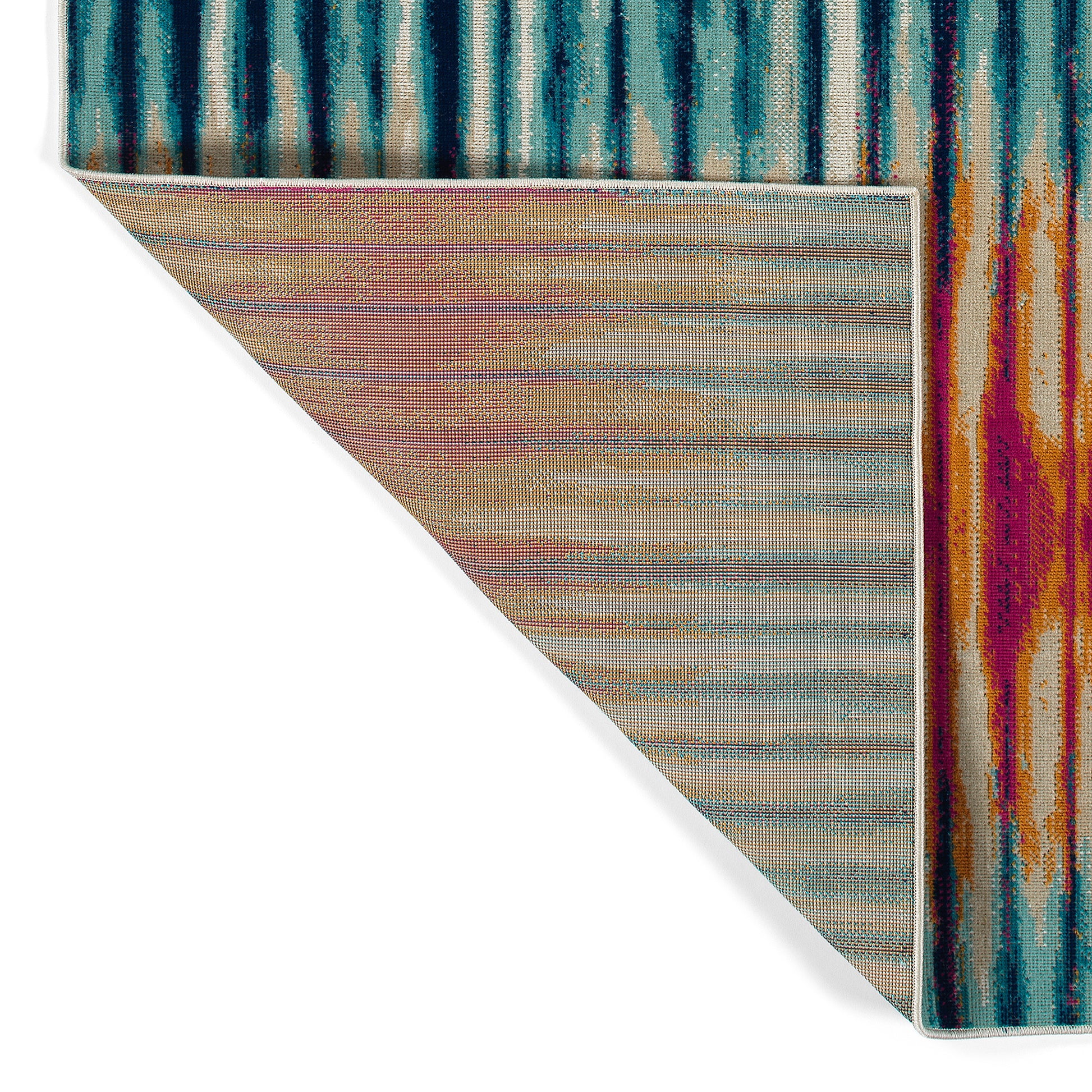 Modern, Ikat, Southwestern, Textured Cut Pile 7'10" X 10' Rectangle Area Rug Multi Polypropylene