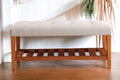 Charla Light Gray Fabric & Oak Finish Bench Gray Fabric,Synthetic Wood