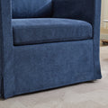 29.92'' Swivel Accent Chair, Upholstered Skirted Swivel Chair With Removable Back Cushion, 360 Degree Comfy Armchair For Living Room, Nursery, Lounge,Office,Navy Chenille Navy Chenille