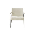 Fx P91 Wt Sofa Chair Modern White Accent Chair With Metal Frame Stylish Upholstered Single Sofa, Perfect For Living Room, Bedroom, And Office Decor Temu Suitable White Linen