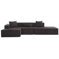 Modular Combination Living Room Sofa Set, Modern Minimalist Sofa, Free Installation Sofa, L Shaped, Italian Minimalist Tofu Block Sofa, Left Hand Facing,Terrycloth Fabric,Dark Brown Dark Brown Polyester Primary Living Space Soft Modern Polyester 3 Seat