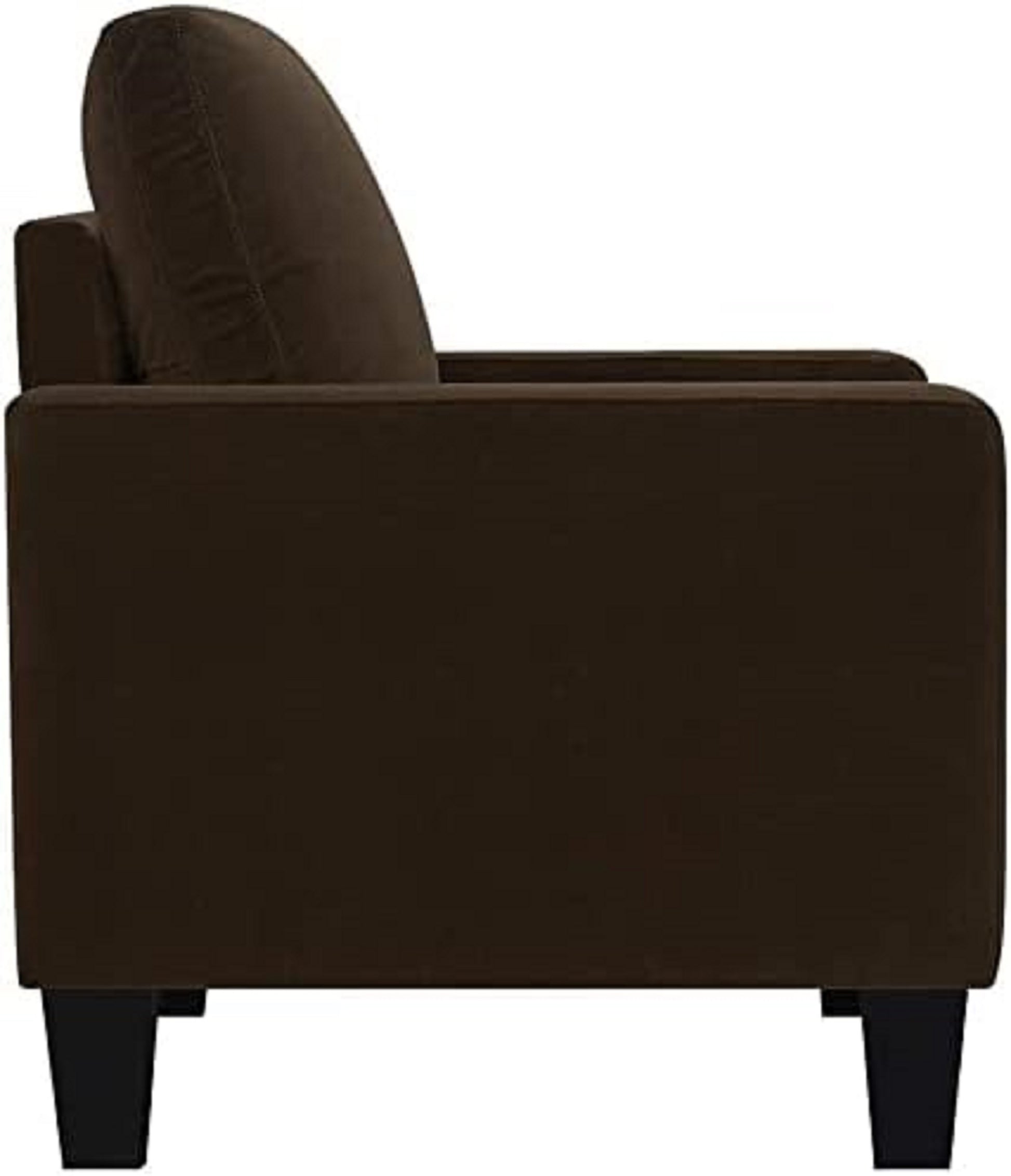 1Pc Mid Century Modern Upholstered Living Room Arm Chair Brown Microfiber Wood Fabric Brown Primary Living Space Contemporary,Mid Century Modern,Modern Foam Wood