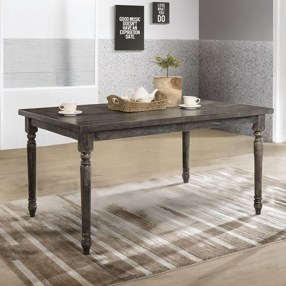Weathered Grey Dining Table With Rectangular Top Grey Seats 6 Dining Room Rectangular Mdf
