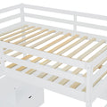 Full Size Loft Bed With 7 Drawers 2 Shelves And Desk White Full White Plywood