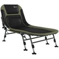 Outsunny Camping Cot For Adults, Folding Bed With Soft Padded Cushions & Headrest, 180 Adjustable Reclining Lounger, Heavy Duty And Portable With A 400 Lbs. Capacity, Dark Green Dark Green Oxford Fabric