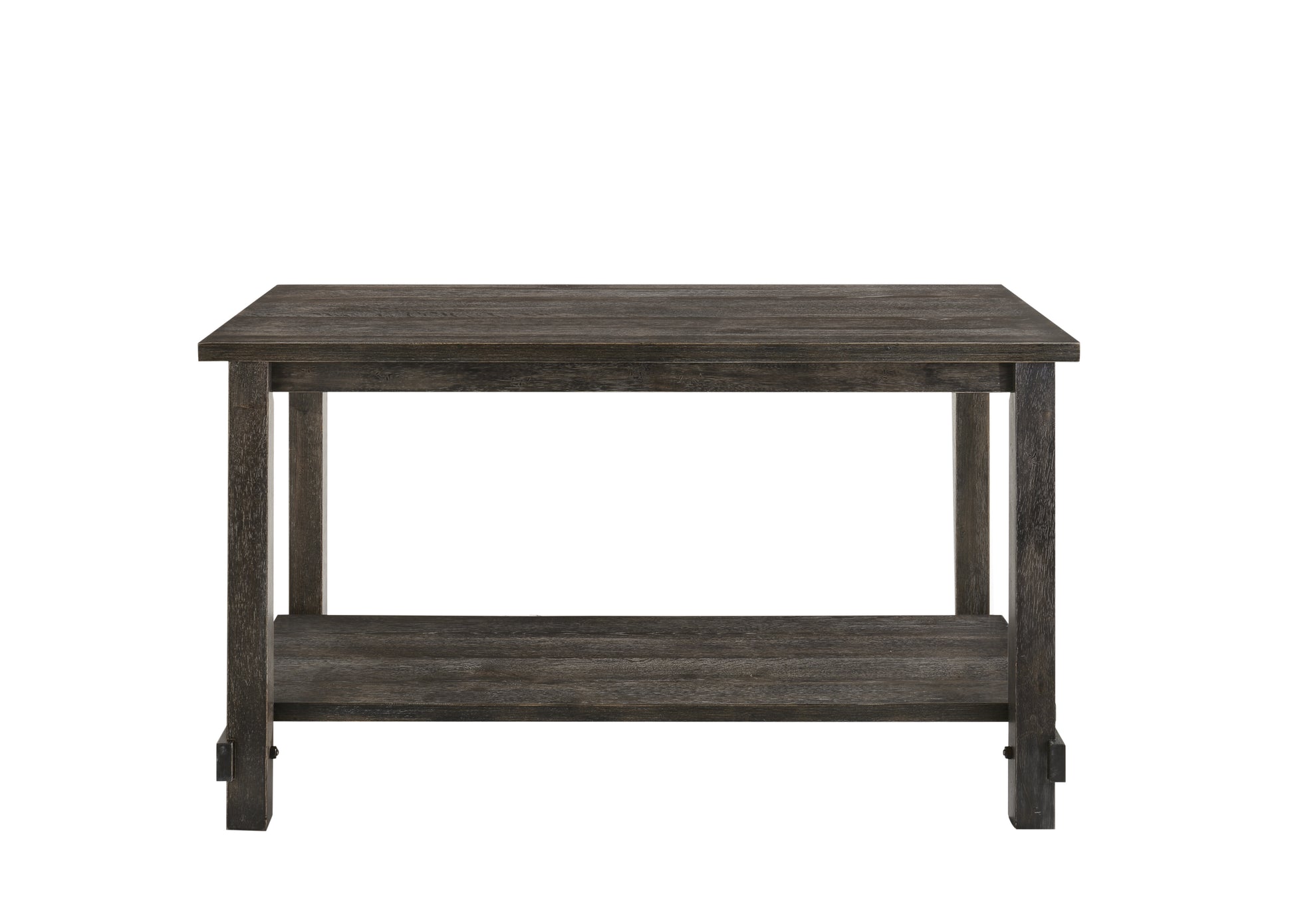Weathered Grey Counter Height Table With Bottom Shelf Grey Seats 6 Dining Room Rectangular Mdf