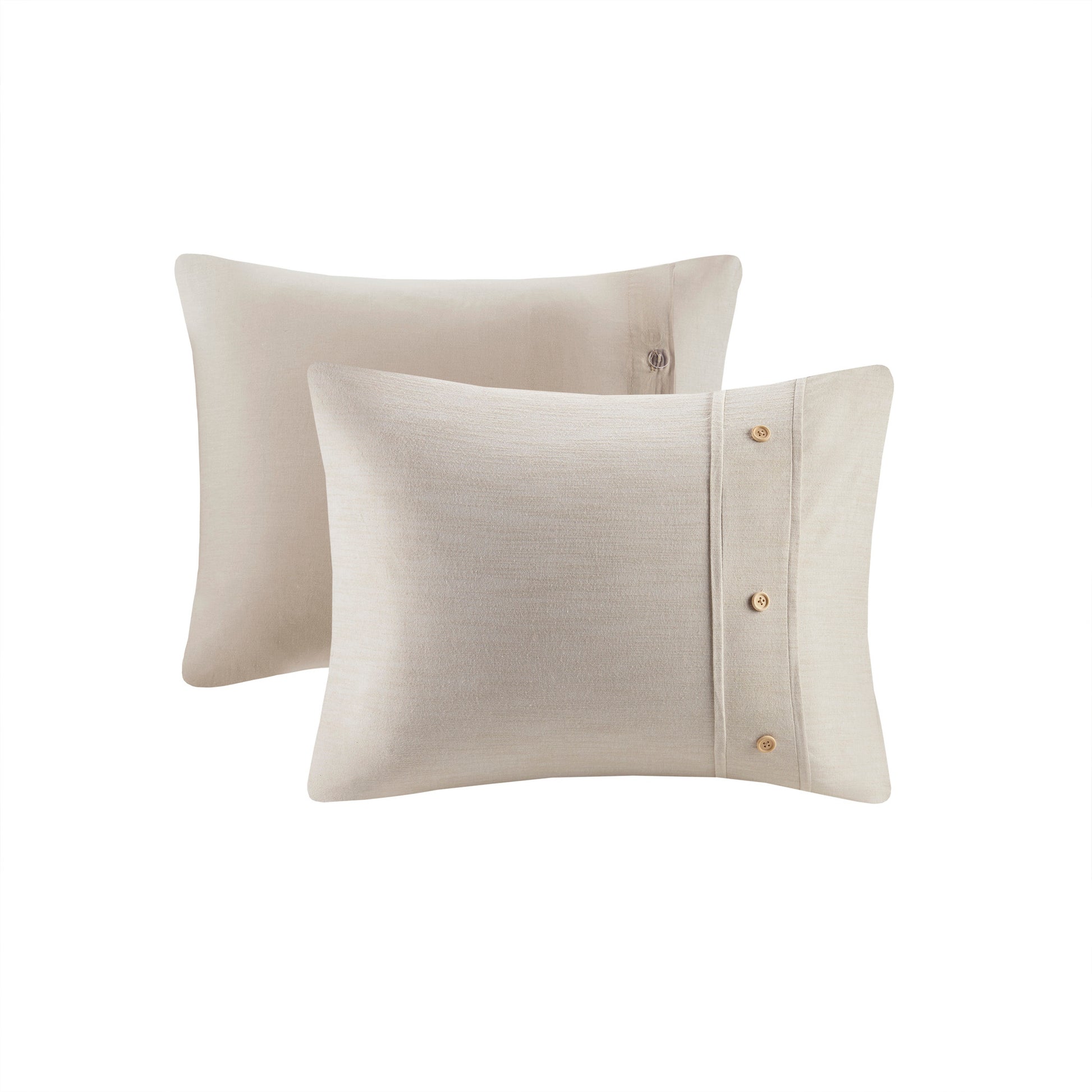 3 Piece Organic Cotton Oversized Duvet Cover Set Natural King Cal King Natural Cotton
