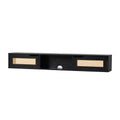 Modern Rattan Door Floating Tv Stand For Tvs Up To 65 Inches Black Black 60 69 Inches Mdf