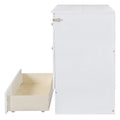 Full Size Murphy Bed With Large Drawers,White Full White Plywood