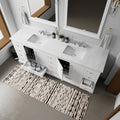 White Double Bath Vanity 84 In. W X 22 In. D White Plywood Wood