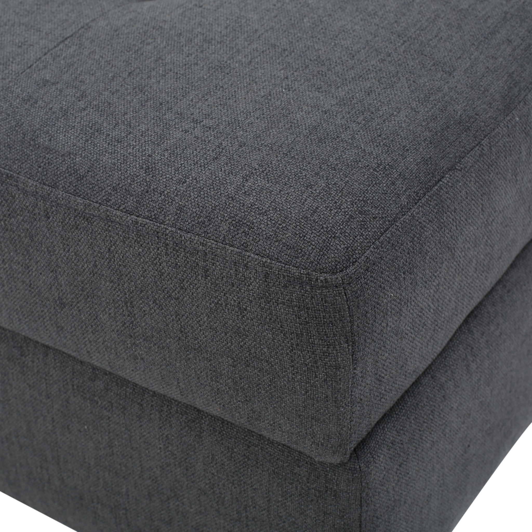 Storage Ottoman Dark Gray Fabric