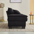 Corduroy Sofa Sleeper Couch Loveseat Sofa With Pillows Comfy Upholstered Deep Seat Sofa For Bedroom,Living Room,Apartment,Office,Dorm Black Corduroy Black Foam Upholstered 2 Seat
