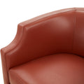 Emmett Caramel Top Grain Leather Swivel Glider Barrel Chair Caramel Foam Leather